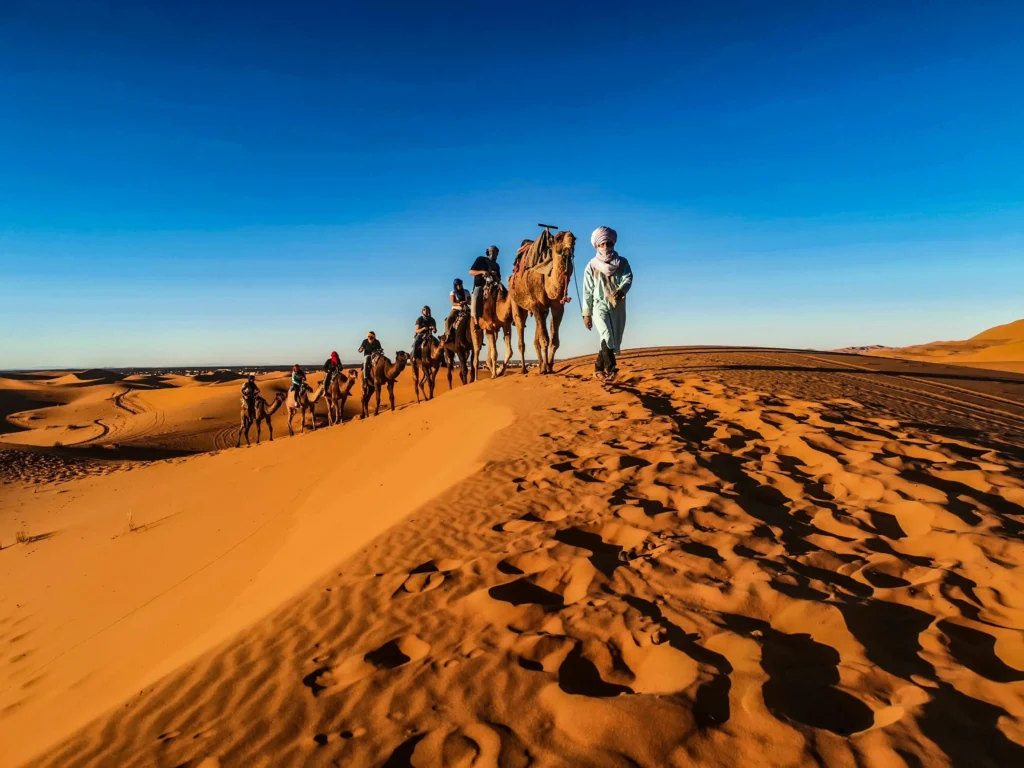 Morocco travel packages three destinations map Marrakech Fes Sahara
