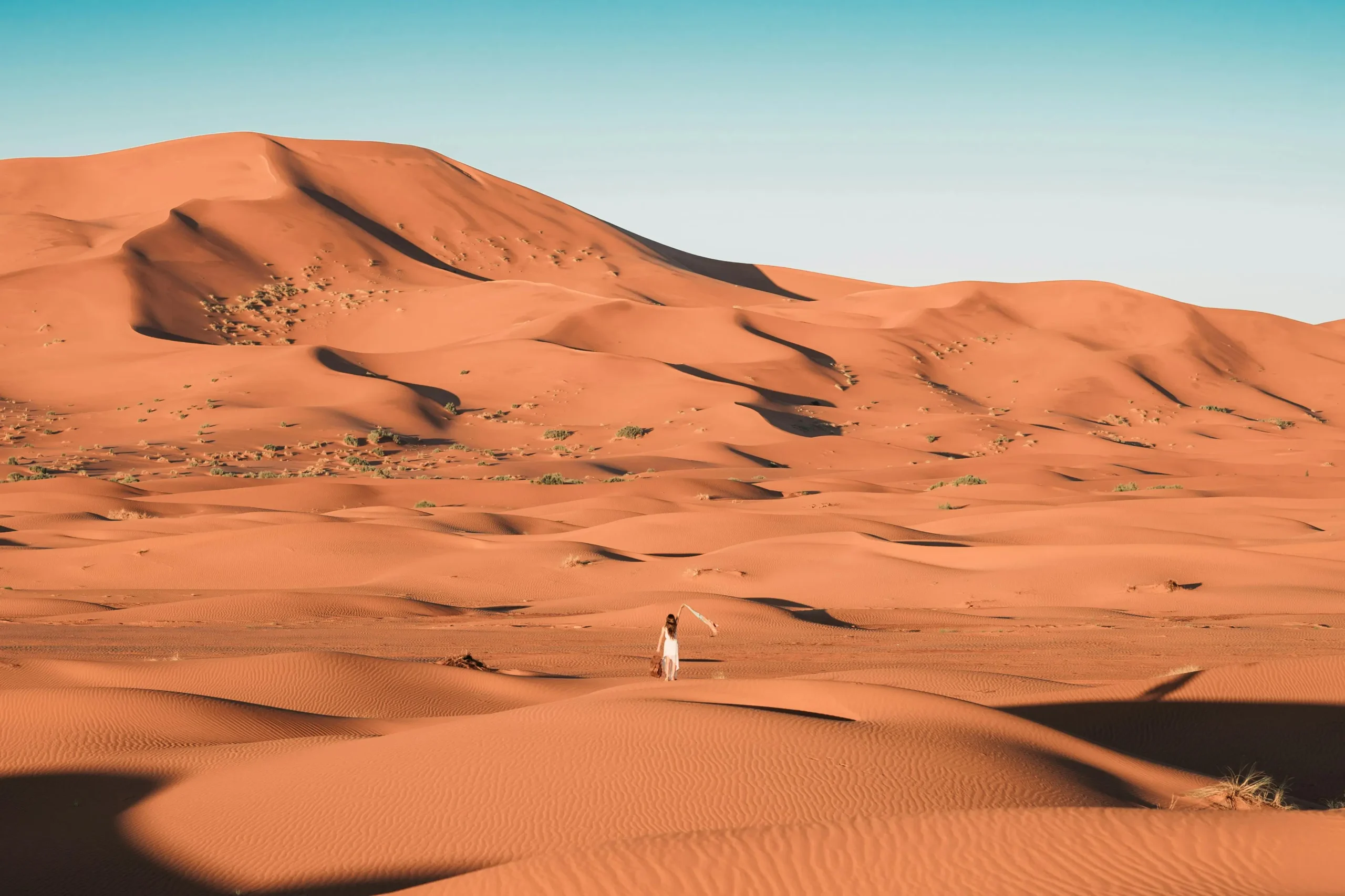 Sahara Desert in Morocco — Sunset Over Erg Chebbi Dunes